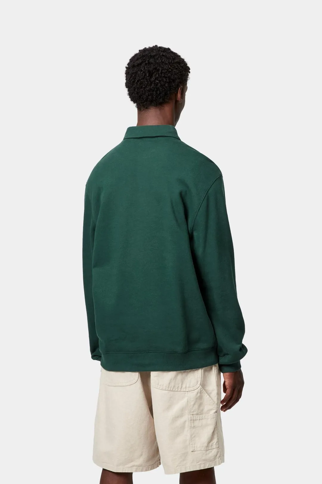 Carhartt WIP Mens Polo Sweatshirt | Dark Fir sold by The Foot Factory product image thumbnail 4