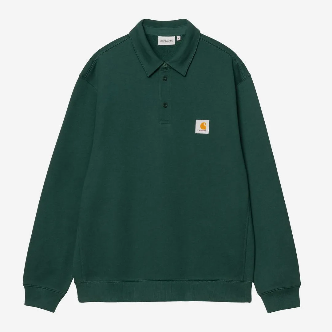 Carhartt WIP Mens Polo Sweatshirt | Dark Fir sold by The Foot Factory