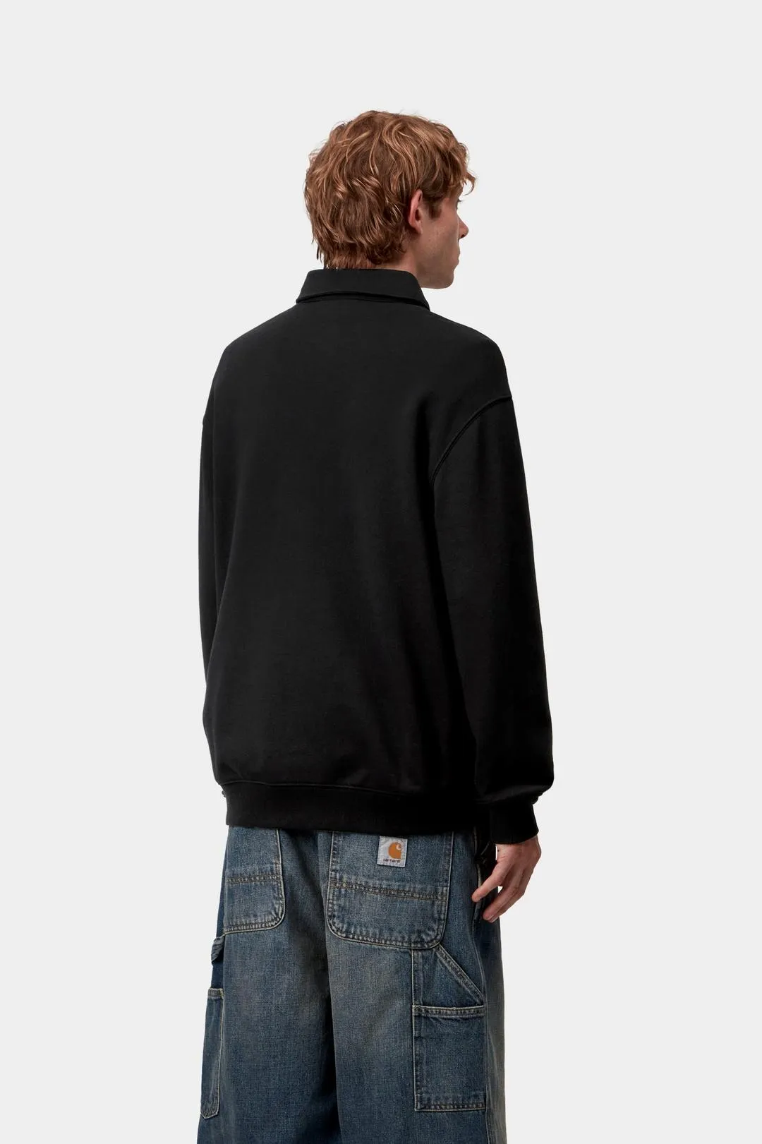Carhartt WIP Mens Polo Sweatshirt | Black sold by The Foot Factory product image thumbnail 4