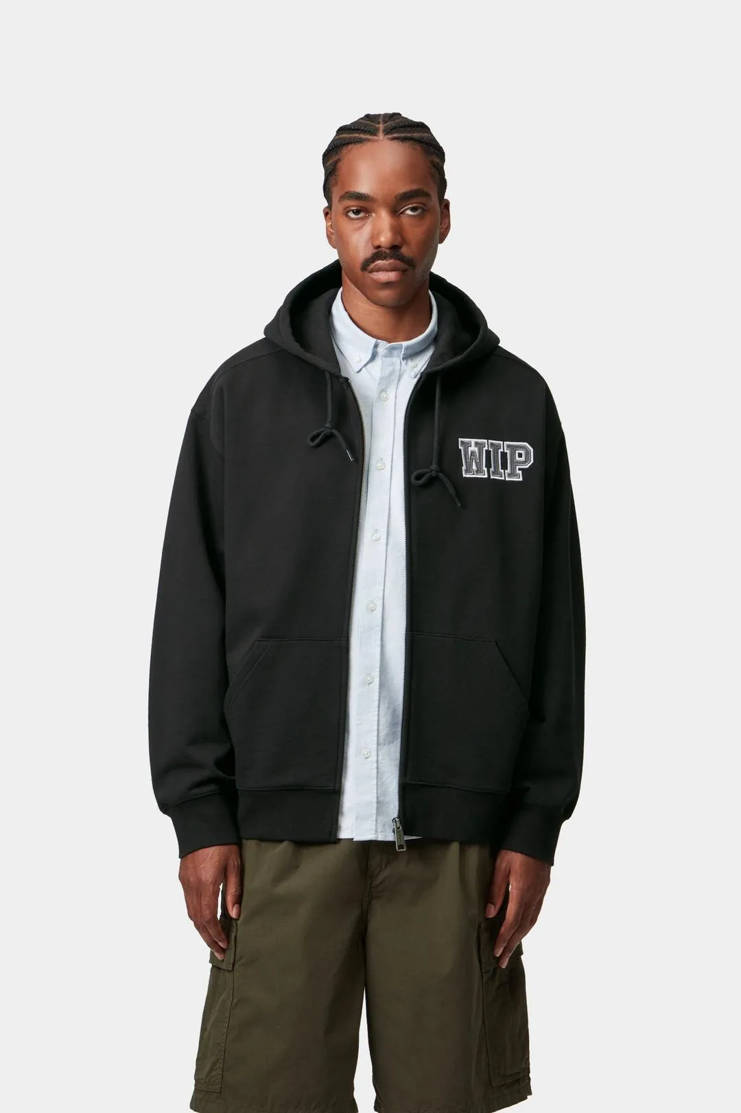 Carhartt WIP Mens Mini WIP Zip Front Hoodie | Black sold by The Foot Factory product image thumbnail 5