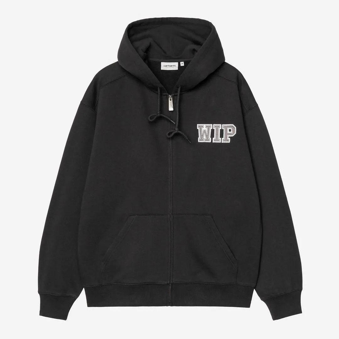 Carhartt WIP Mens Mini WIP Zip Front Hoodie | Black sold by The Foot Factory