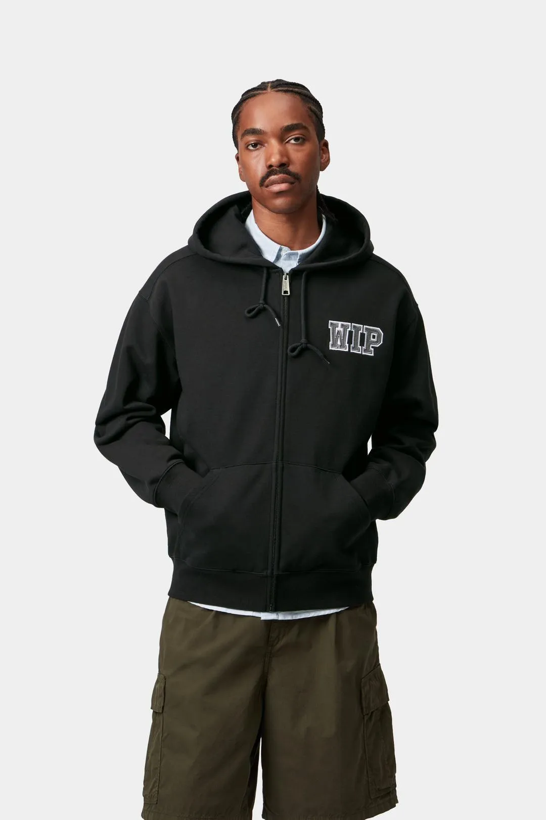 Carhartt WIP Mens Mini WIP Zip Front Hoodie | Black sold by The Foot Factory product image thumbnail 3