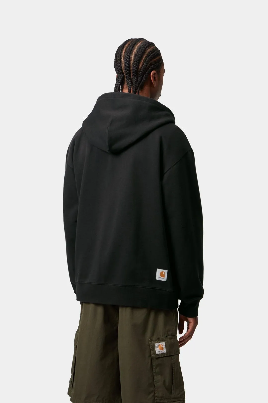 Carhartt WIP Mens Mini WIP Zip Front Hoodie | Black sold by The Foot Factory product image thumbnail 4