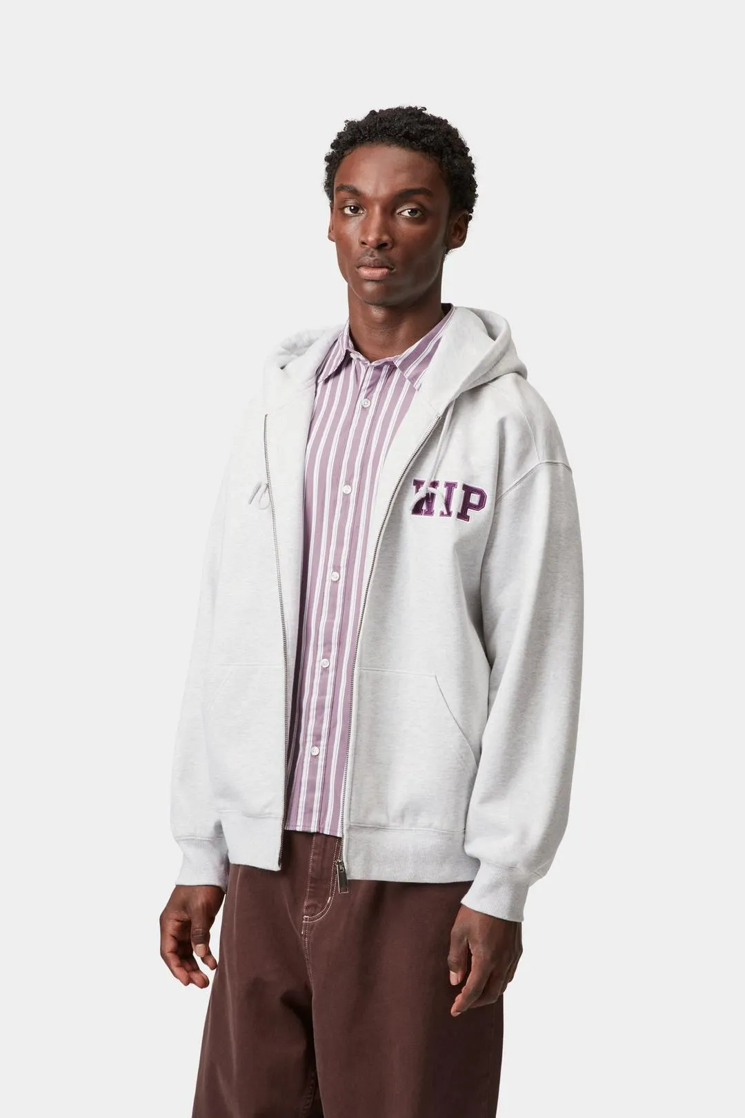 Carhartt WIP Mens Mini WIP Zip Front Hoodie | Ash Heather sold by The Foot Factory product image thumbnail 3