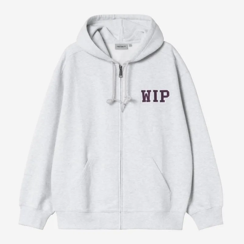 Carhartt WIP Mens Mini WIP Zip Front Hoodie | Ash Heather sold by The Foot Factory