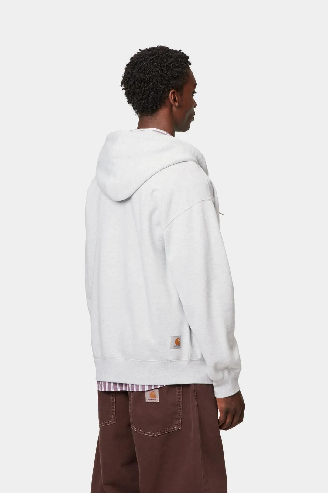 Carhartt WIP Mens Mini WIP Zip Front Hoodie | Ash Heather sold by The Foot Factory product image thumbnail 4