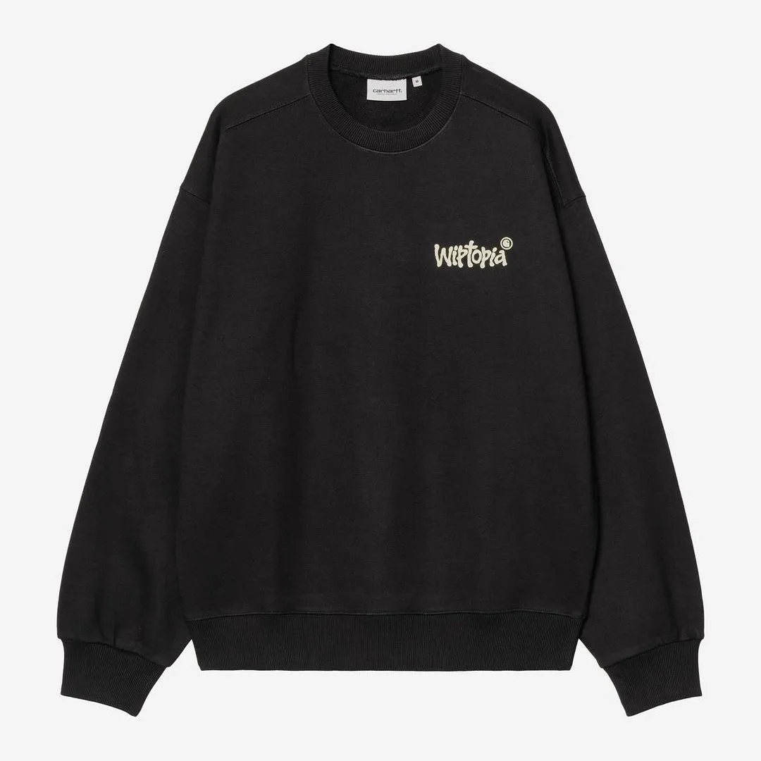Carhartt WIP Mens Wiptopia Sweatshirt | Black sold by The Foot Factory product image thumbnail 2