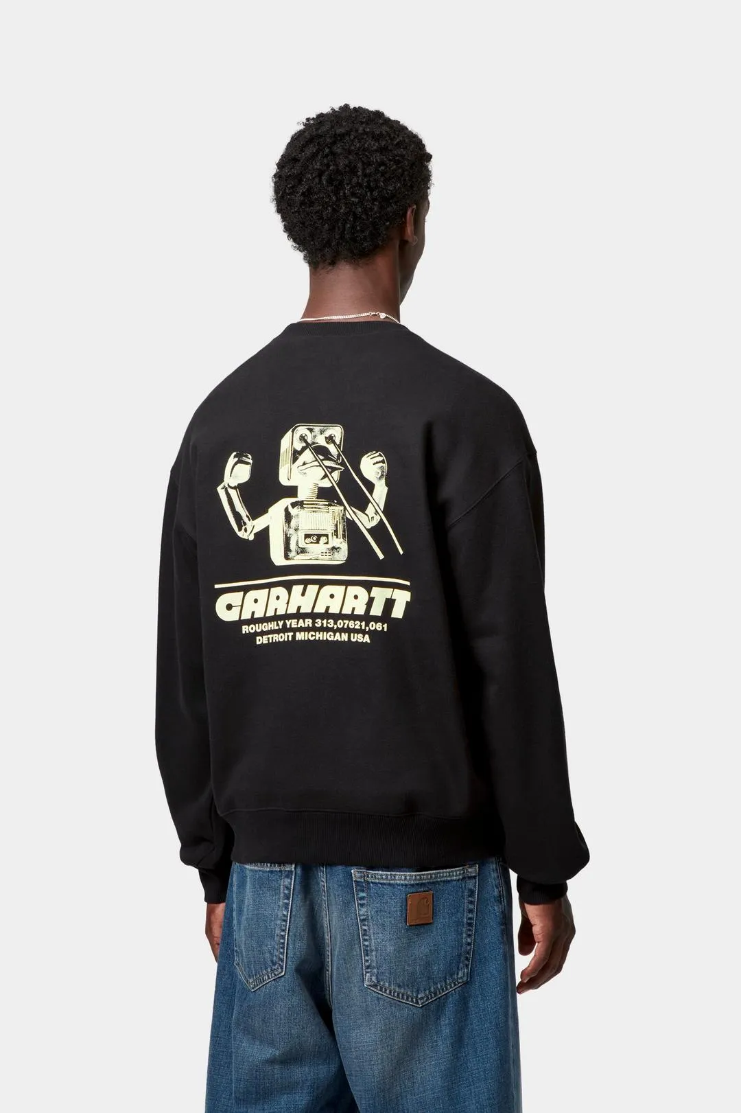 Carhartt WIP Mens Wiptopia Sweatshirt | Black sold by The Foot Factory product image thumbnail 4