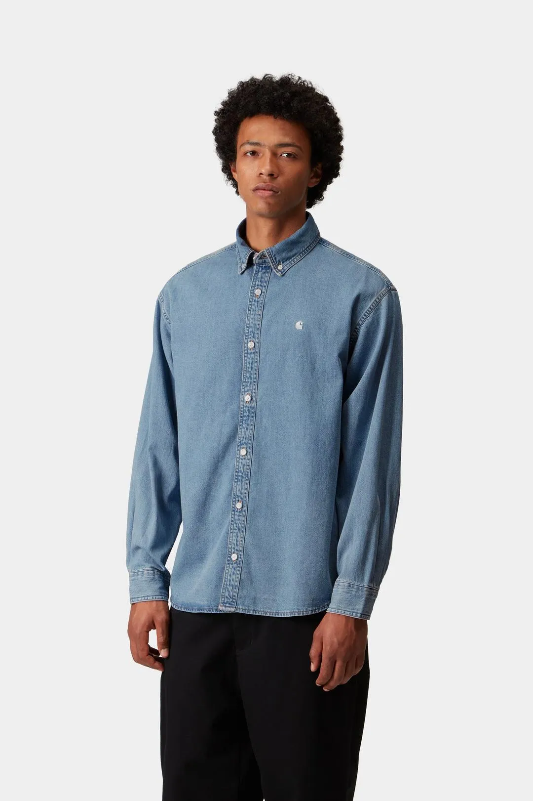 Carhartt WIP Mens Lucas Shirt | Blue Bleached sold by The Foot Factory product image thumbnail 3