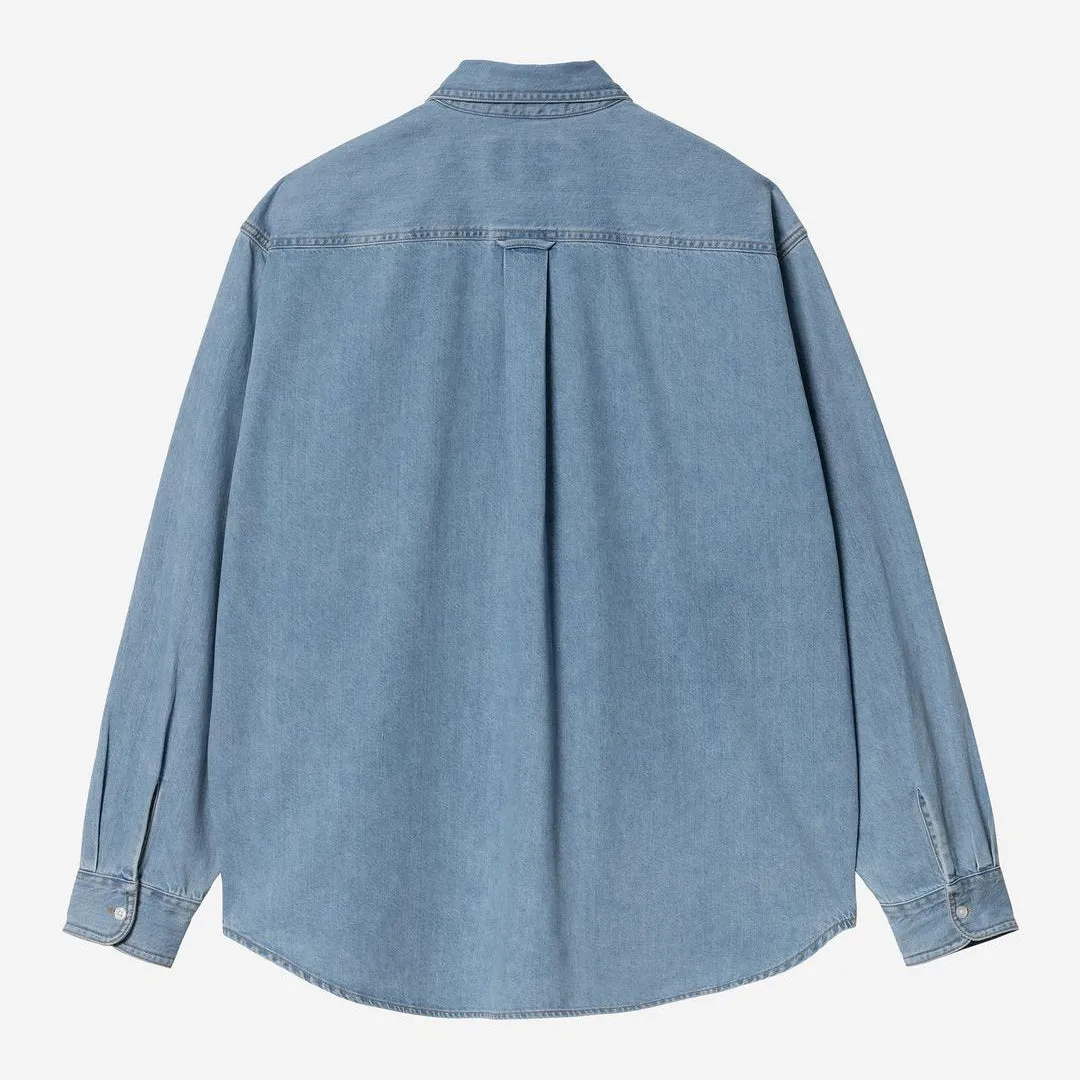 Carhartt WIP Mens Lucas Shirt | Blue Bleached sold by The Foot Factory product image thumbnail 2