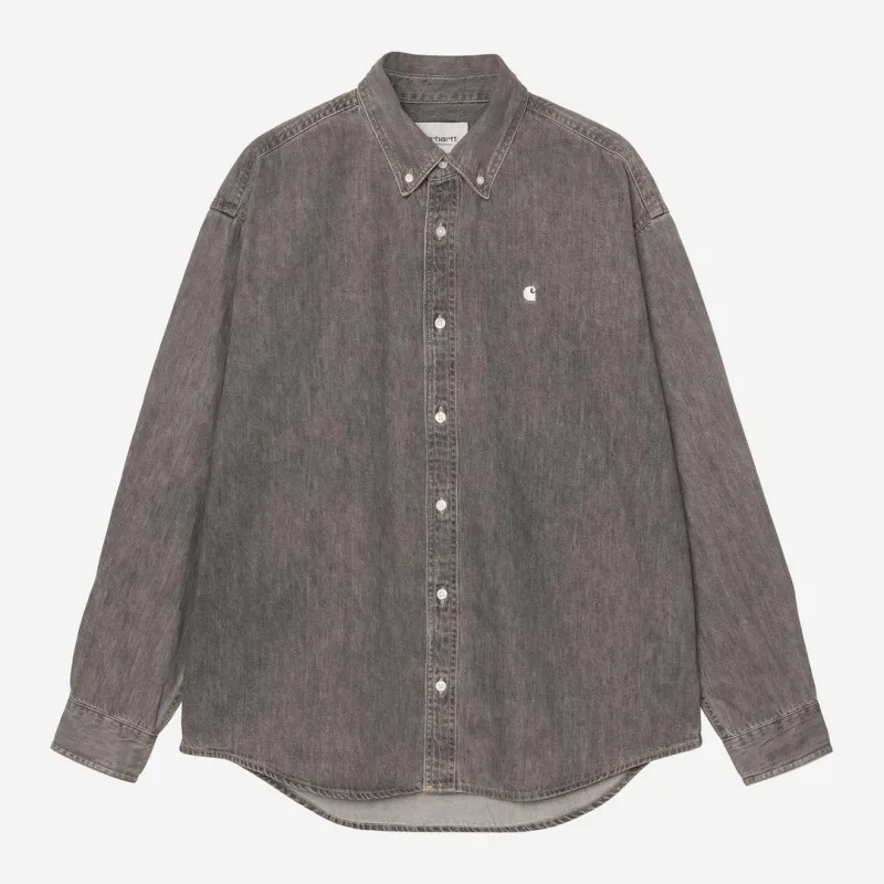 Carhartt WIP Mens Lucas Shirt | Black Bleached sold by The Foot Factory