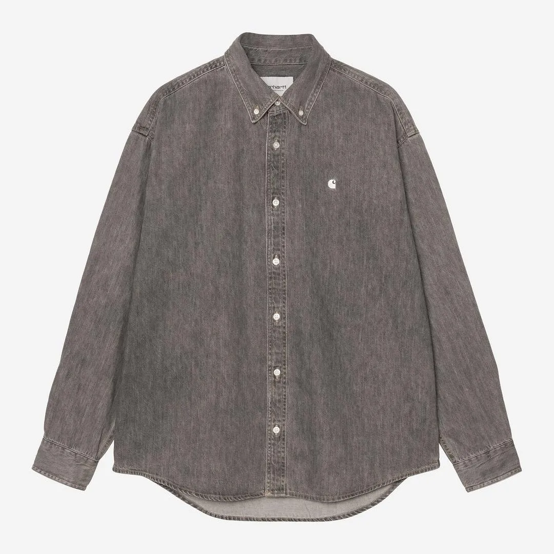 Carhartt WIP Mens Lucas Shirt | Black Bleached sold by The Foot Factory