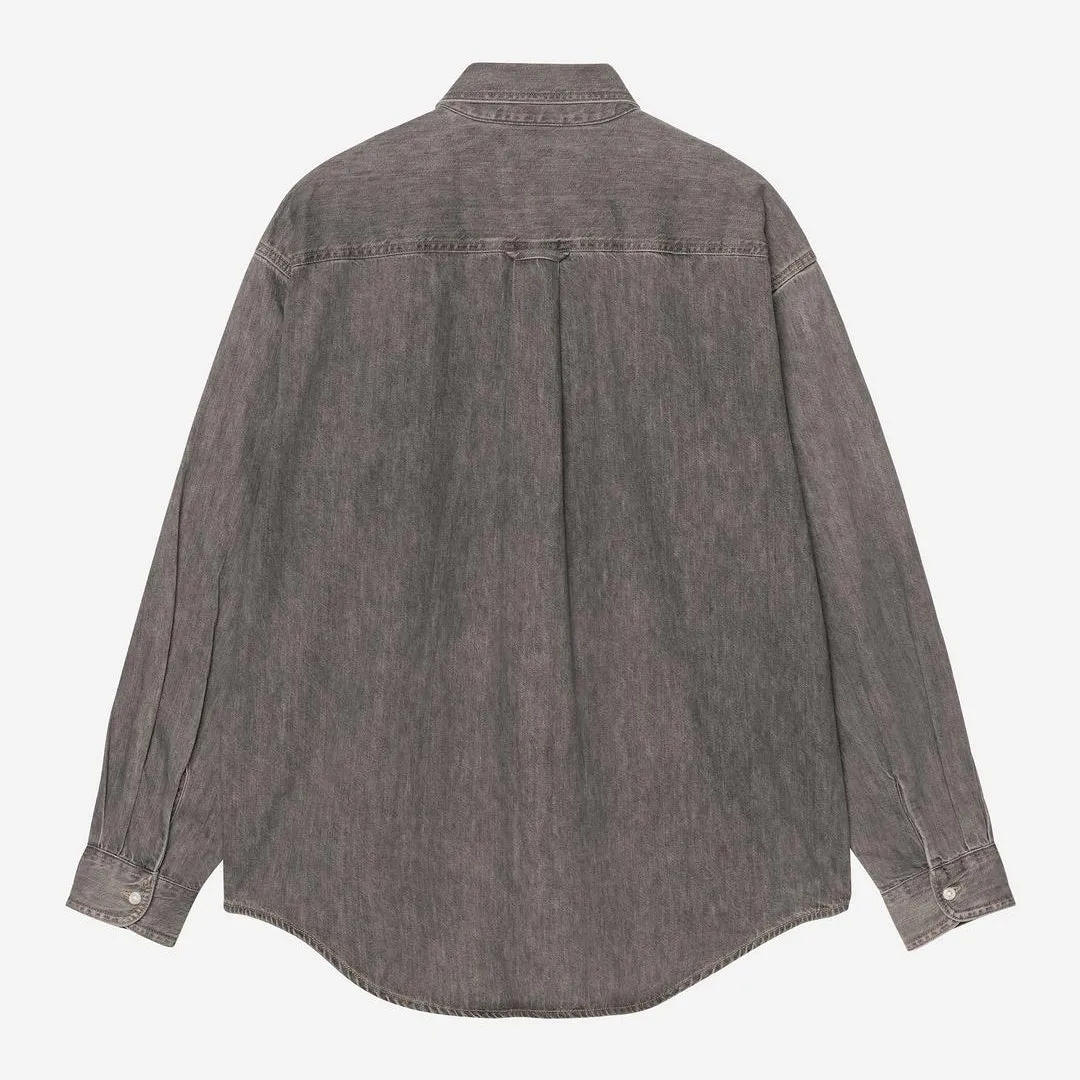 Carhartt WIP Mens Lucas Shirt | Black Bleached sold by The Foot Factory product image thumbnail 2