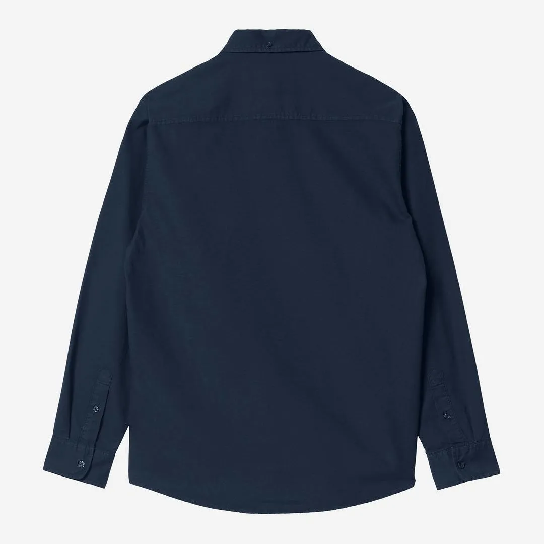 Carhartt WIP Mens Bolton Shirt | Dark Navy Garment Dyed sold by The Foot Factory product image thumbnail 2