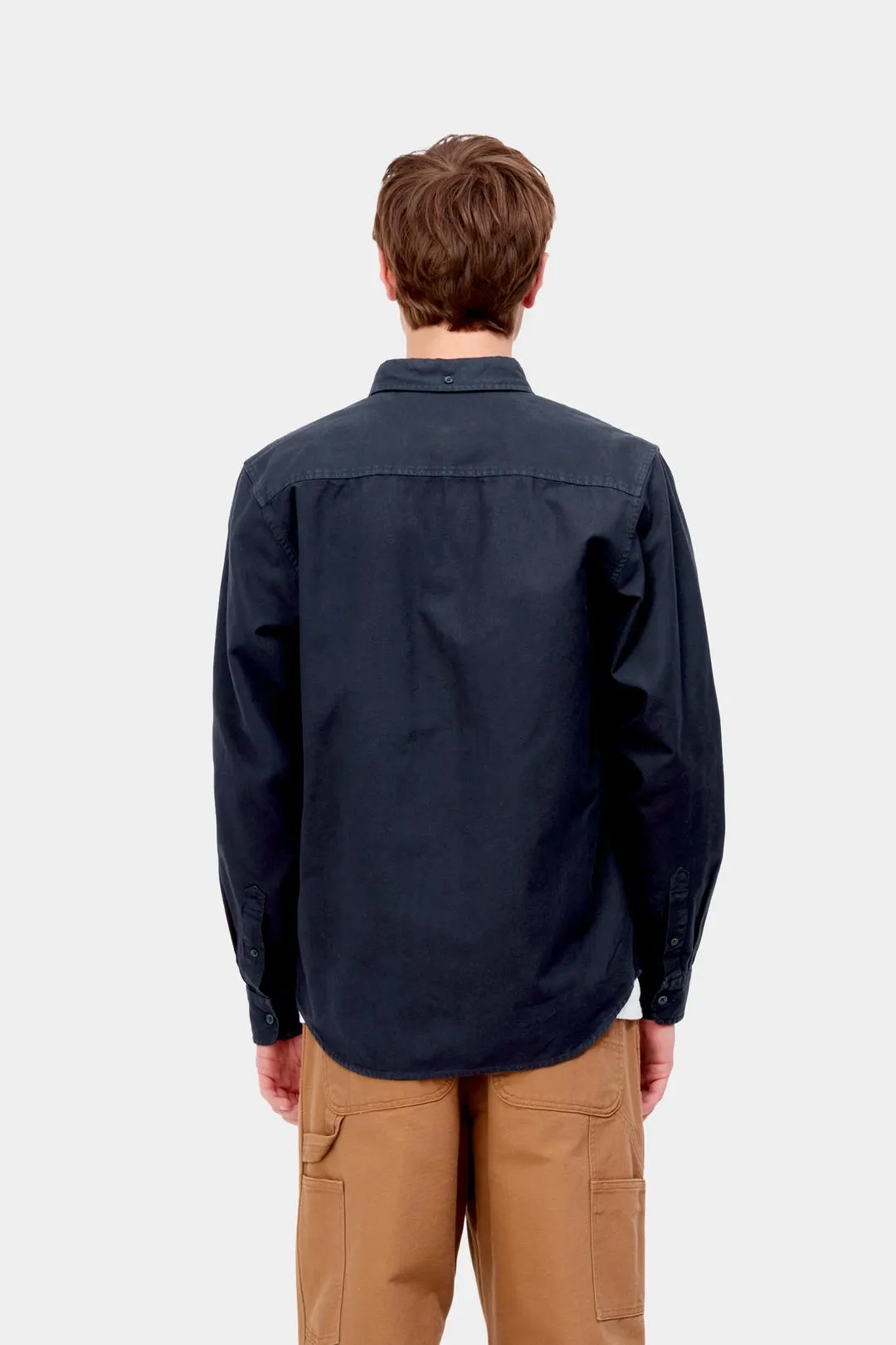 Carhartt WIP Mens Bolton Shirt | Dark Navy Garment Dyed sold by The Foot Factory product image thumbnail 5