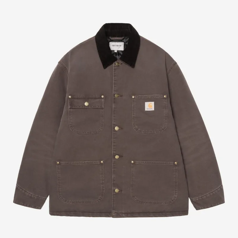 Carhartt WIP Mens OG Chore Coat Jacket | Tobacco / Black Stone Canvas sold by The Foot Factory