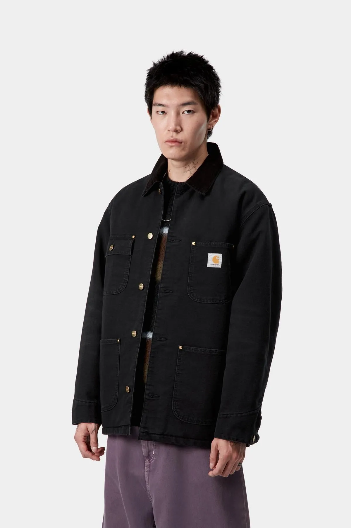 Carhartt WIP Mens OG Chore Coat Jacket | Black Stone Canvas sold by The Foot Factory product image thumbnail 4
