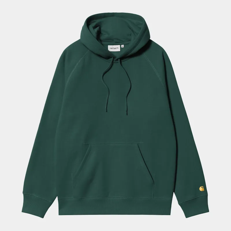 Carhartt WIP Mens Chase Hoodie | Dark Fir sold by The Foot Factory