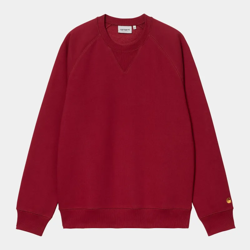 Carhartt WIP Mens Chase Sweat Top | Scarlet sold by The Foot Factory