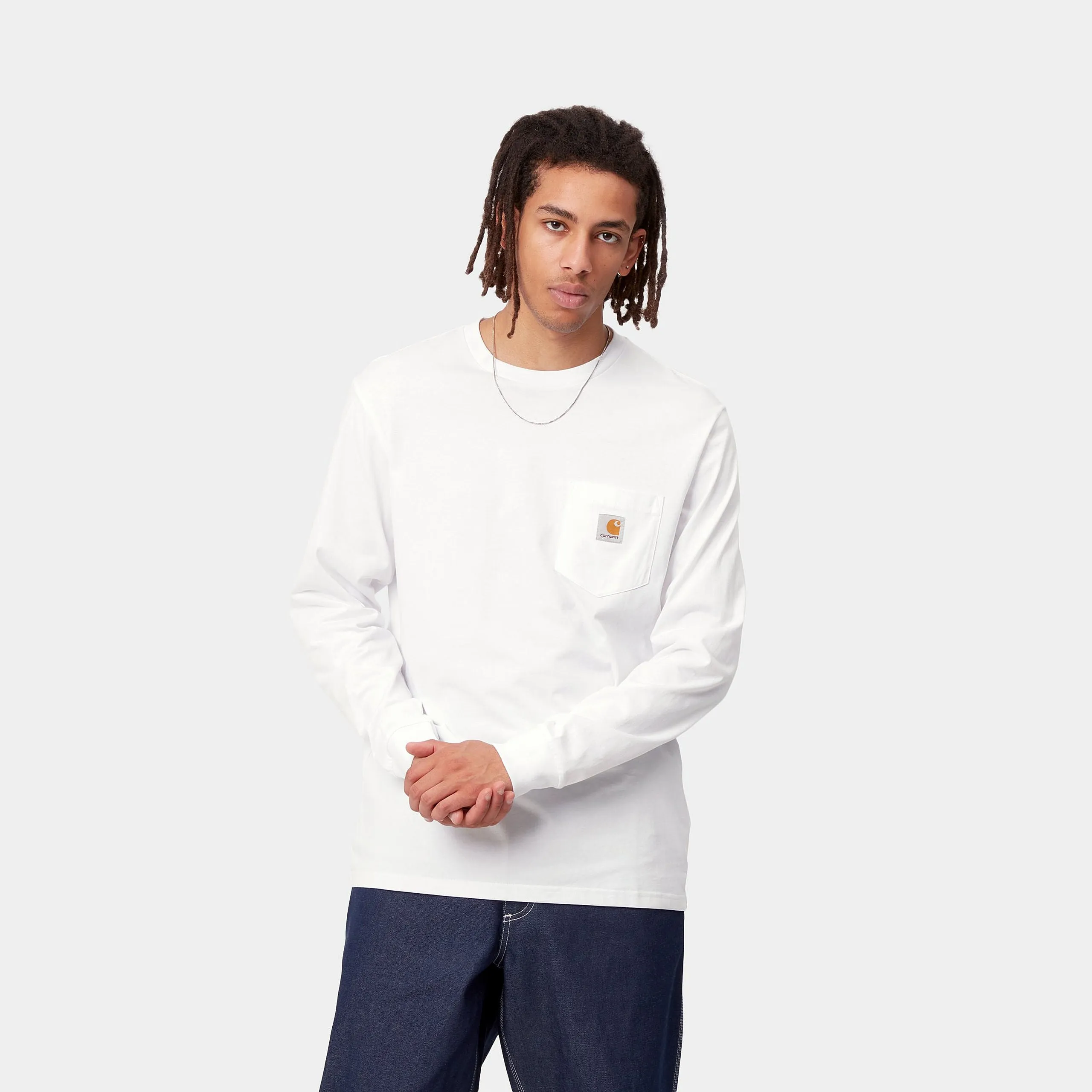Carhartt WIP Mens Long Sleeve Pocket T-Shirt - White sold by The Foot Factory product image thumbnail 3