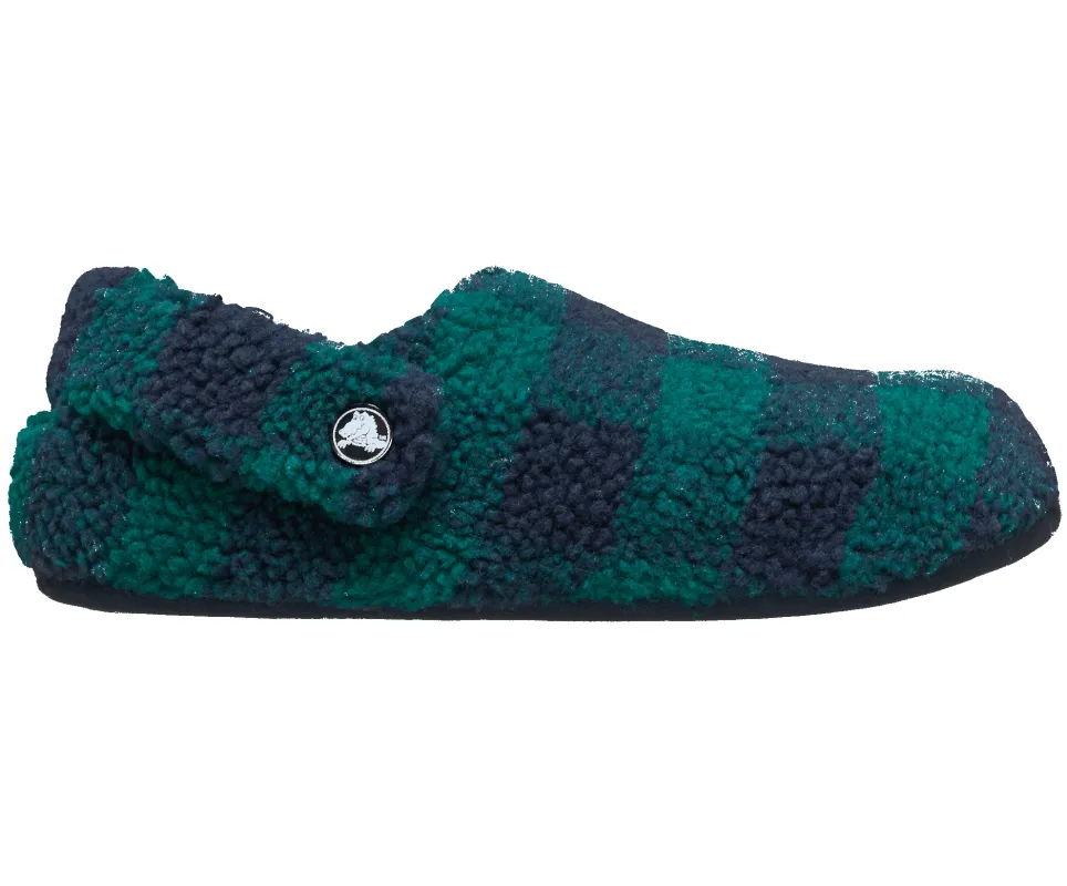 CROCS Unisex Classic Buffalo Check Cozzzy Slipper | Hosta sold by The Foot Factory
