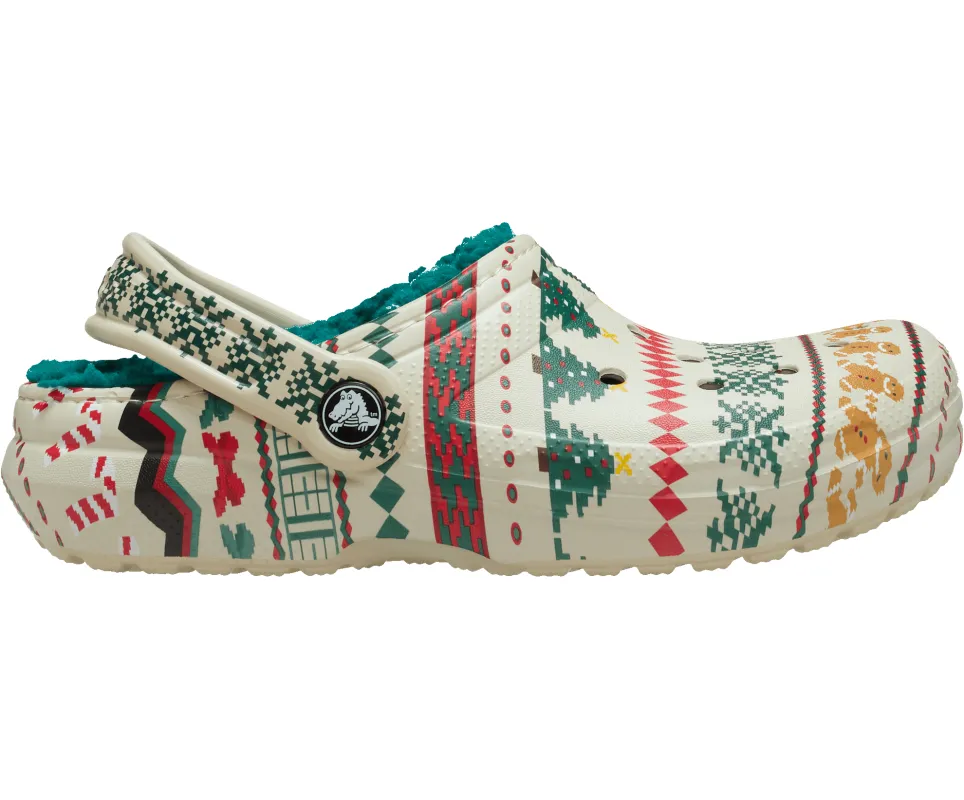 CROCS Unisex Fair Isle Lined Clog | Bone sold by The Foot Factory
