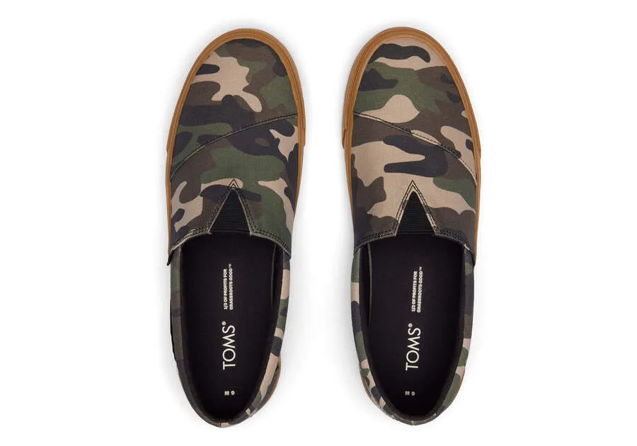 TOMS Mens Alpargata Fenix Slip On Camo Print Espadrille - Green Woodland sold by The Foot Factory product image thumbnail 5