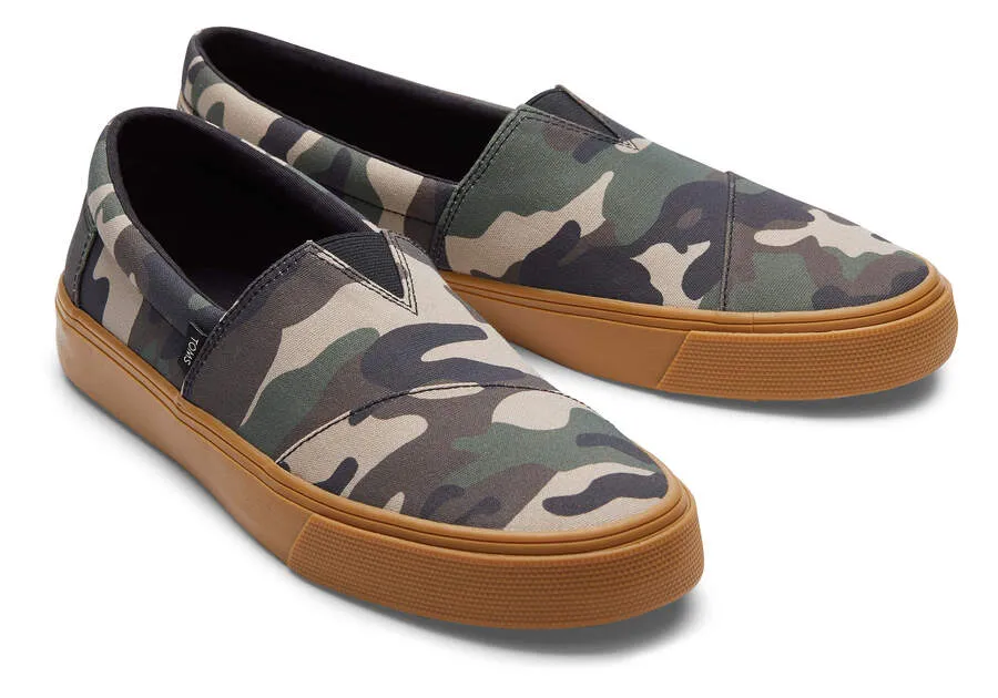 TOMS Mens Alpargata Fenix Slip On Camo Print Espadrille - Green Woodland sold by The Foot Factory product image thumbnail 2