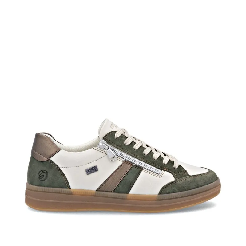 Remonte Womens Fashion Leather Trainers | Beige sold by The Foot Factory