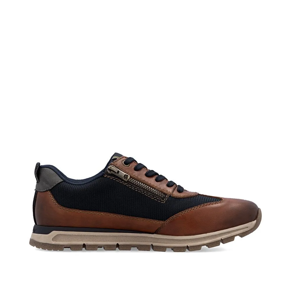 Rieker Mens Extra Width Leather Trainers | Brown sold by The Foot Factory product image thumbnail 3