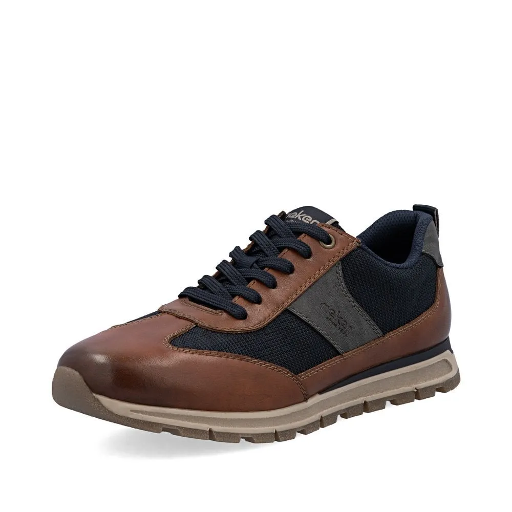 Rieker Mens Extra Width Leather Trainers | Brown sold by The Foot Factory product image thumbnail 2