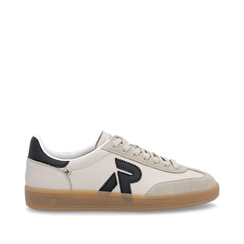 Rieker Womens Fashion Leather Trainers | Beige sold by The Foot Factory