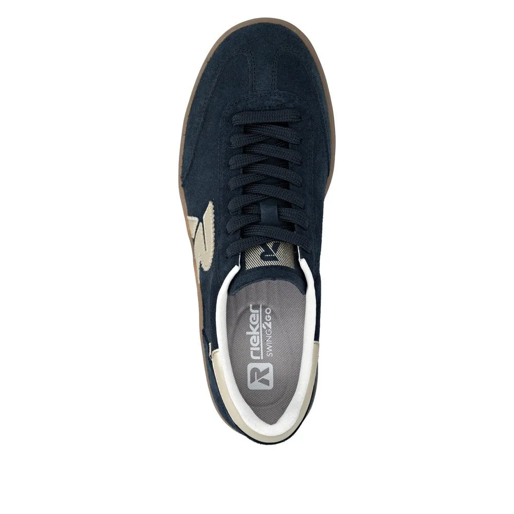Rieker Womens Platform Leather Trainers | Navy sold by The Foot Factory product image thumbnail 5