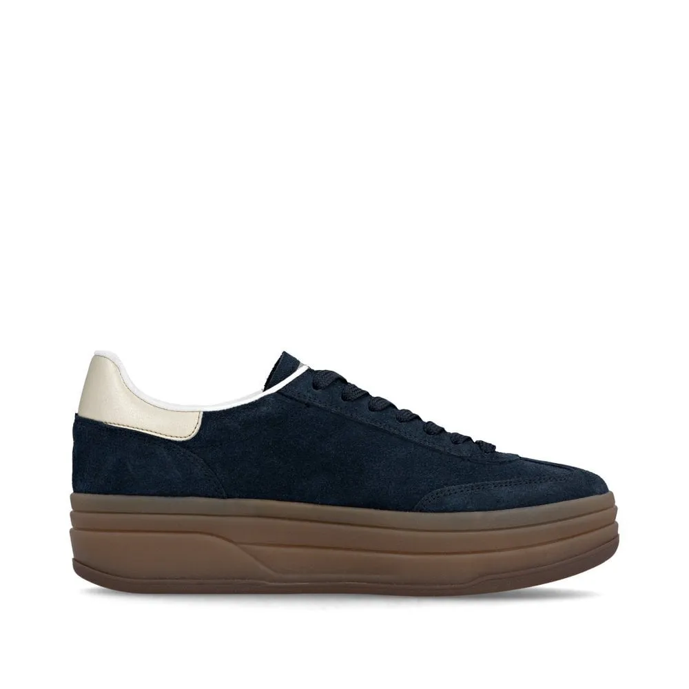 Rieker Womens Platform Leather Trainers | Navy sold by The Foot Factory product image thumbnail 3