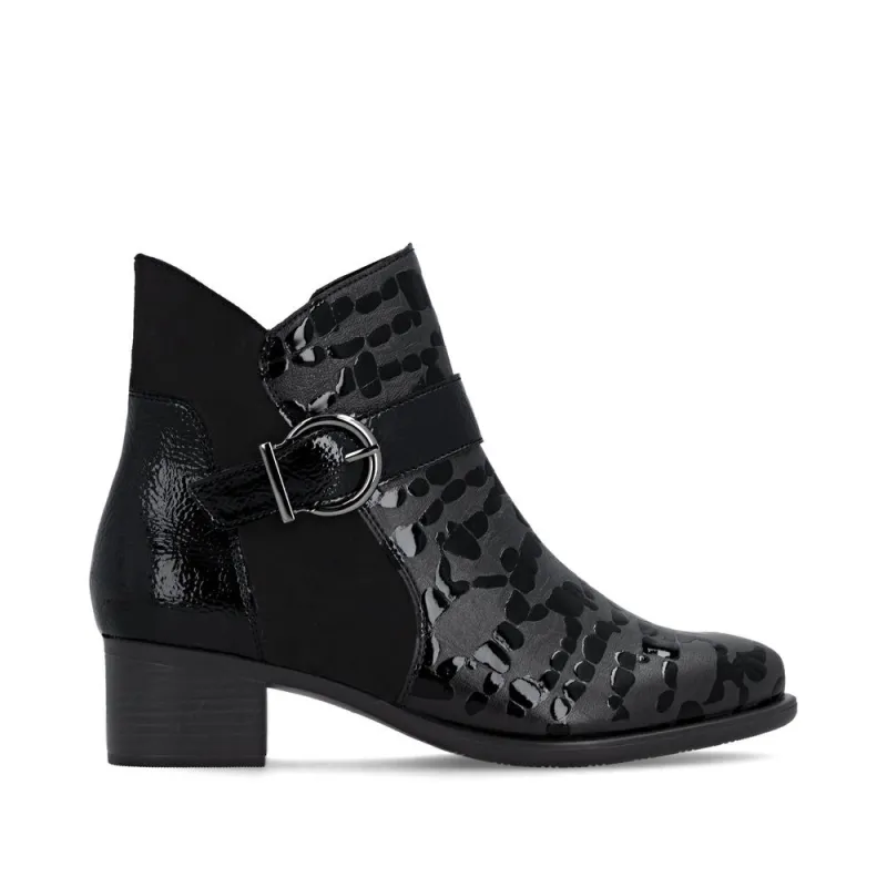 Remonte Womens Fashion Ankle Boot | Black sold by The Foot Factory