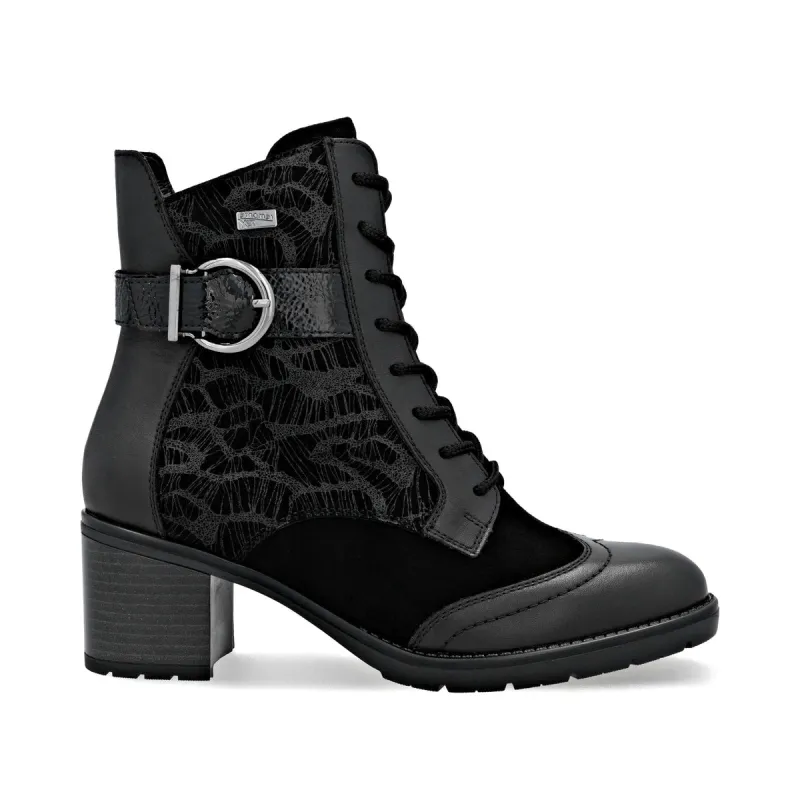 Remonte Womens Heeled Ankle Boot | Black sold by The Foot Factory