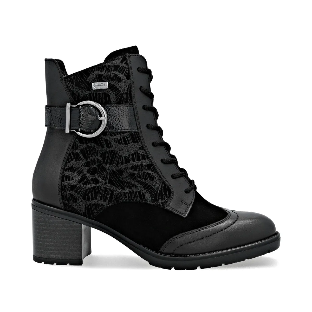 Remonte Womens Heeled Ankle Boot | Black sold by The Foot Factory