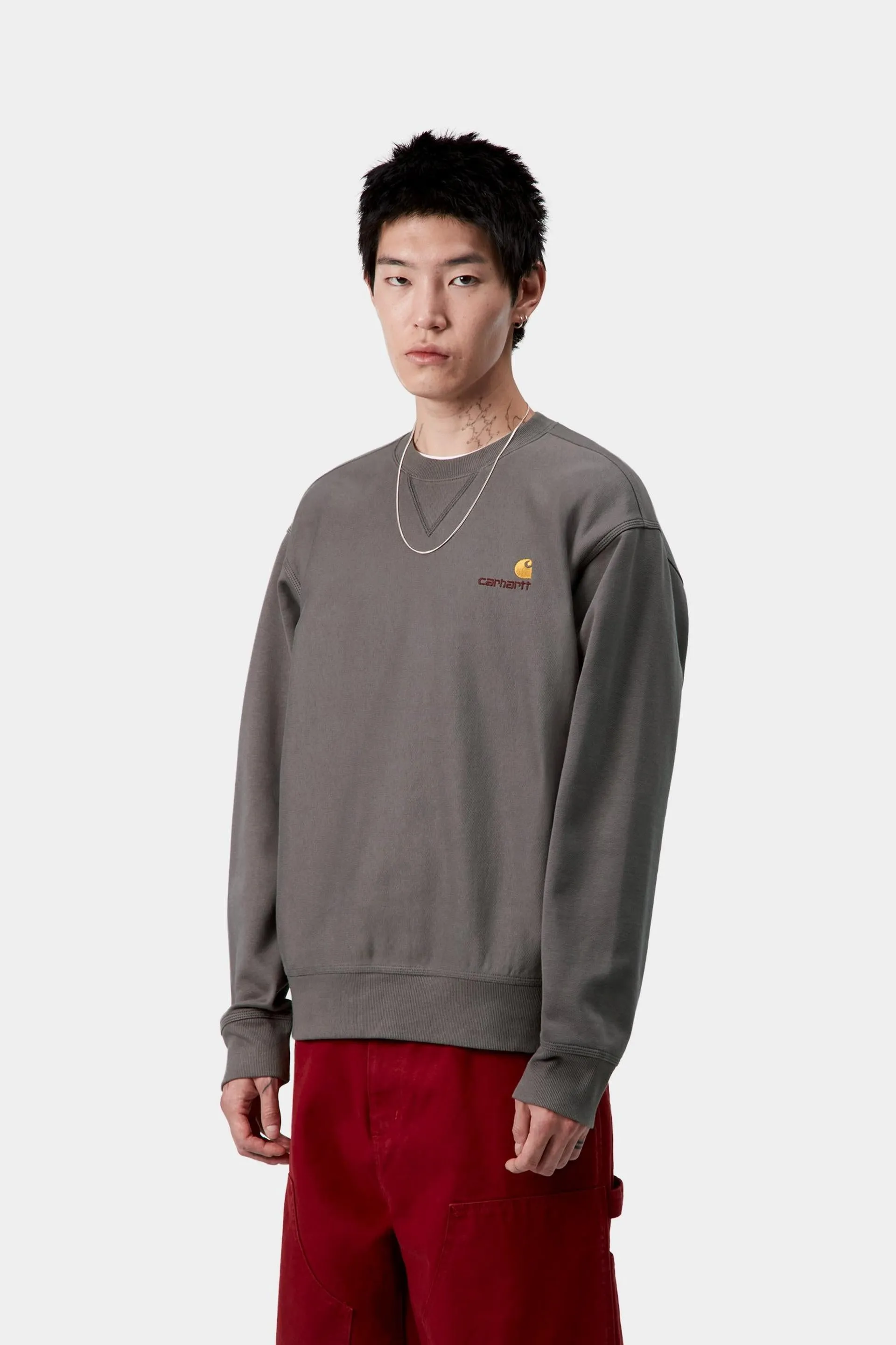 Carhartt WIP Mens American Script Sweat Top | Porphyry sold by The Foot Factory product image thumbnail 3