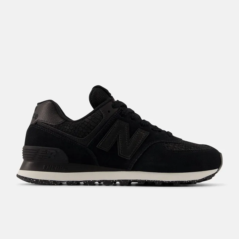 New Balance Womens 574 Fashion Trainers | Black / Metallic Black sold by The Foot Factory