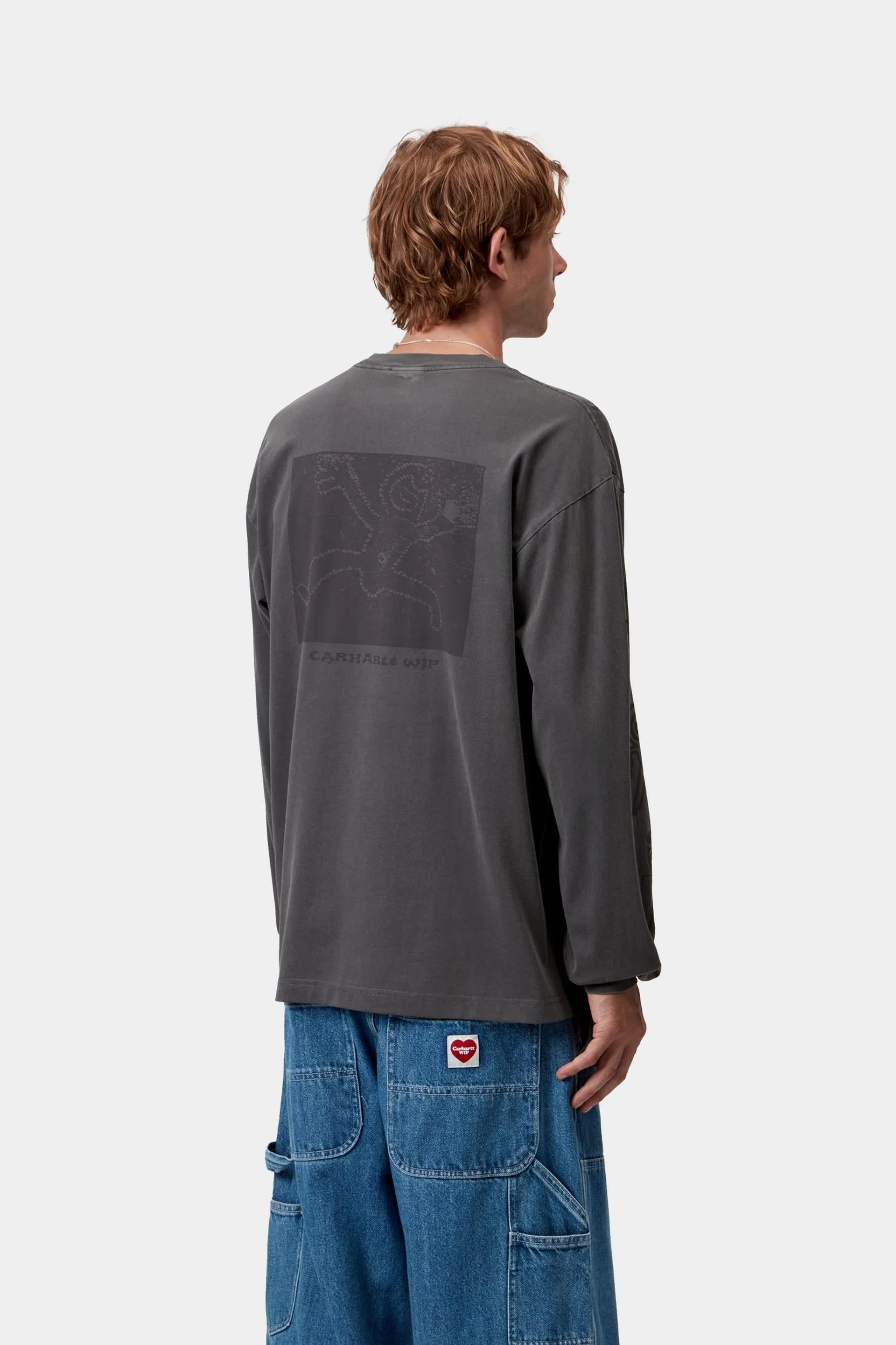Carhartt WIP Mens Terrestrial Long Sleeve T-Shirt | Black sold by The Foot Factory product image thumbnail 4