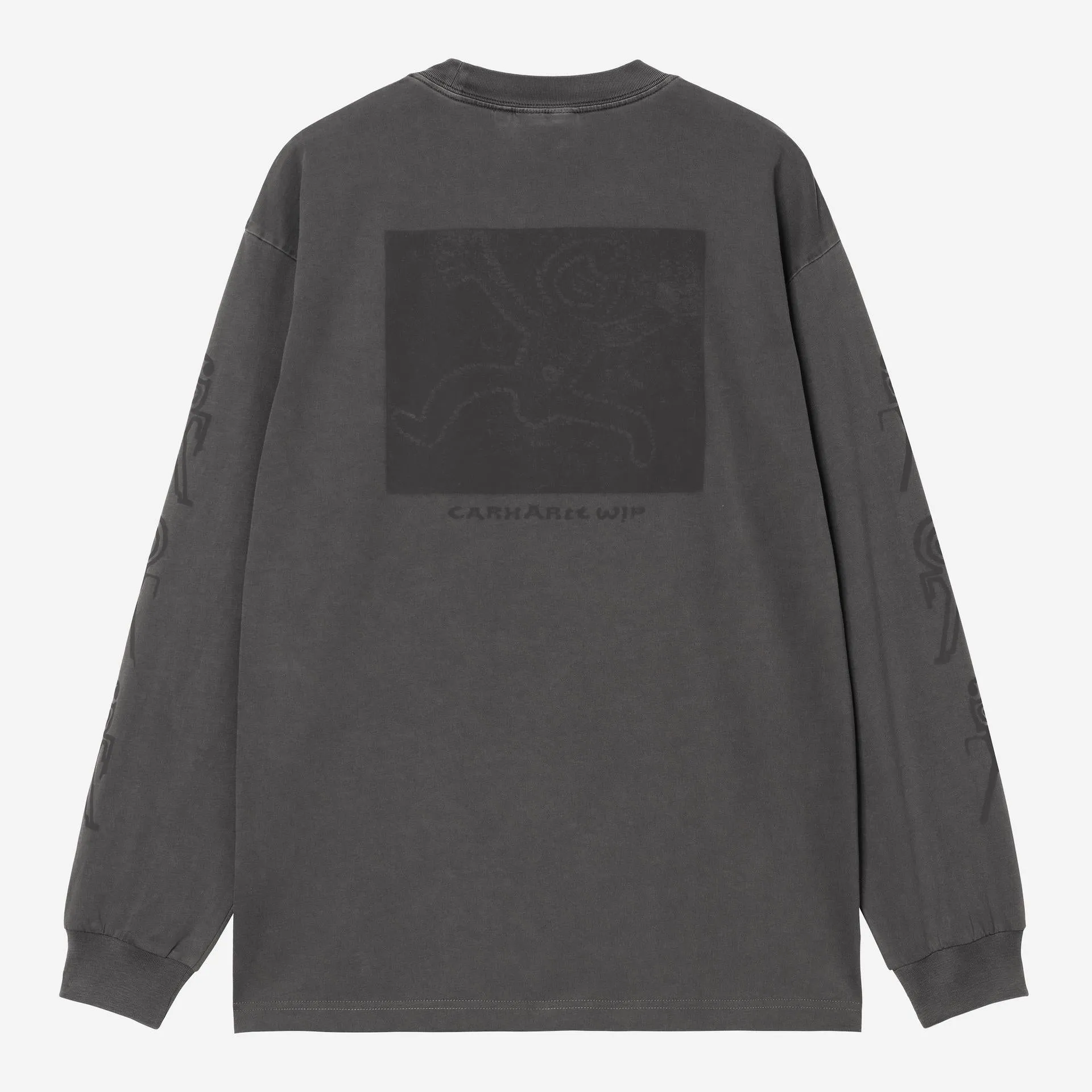 Carhartt WIP Mens Terrestrial Long Sleeve T-Shirt | Black sold by The Foot Factory