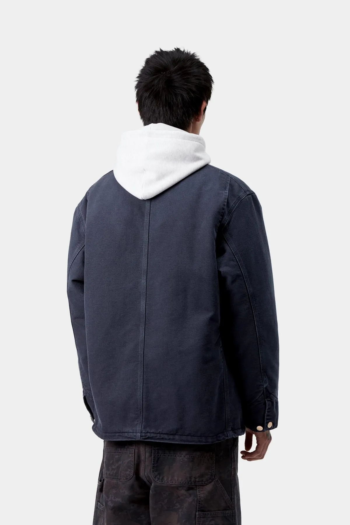 Carhartt WIP Mens OG Chore Coat Jacket | Dark Navy / Black Stone Canvas sold by The Foot Factory product image thumbnail 5