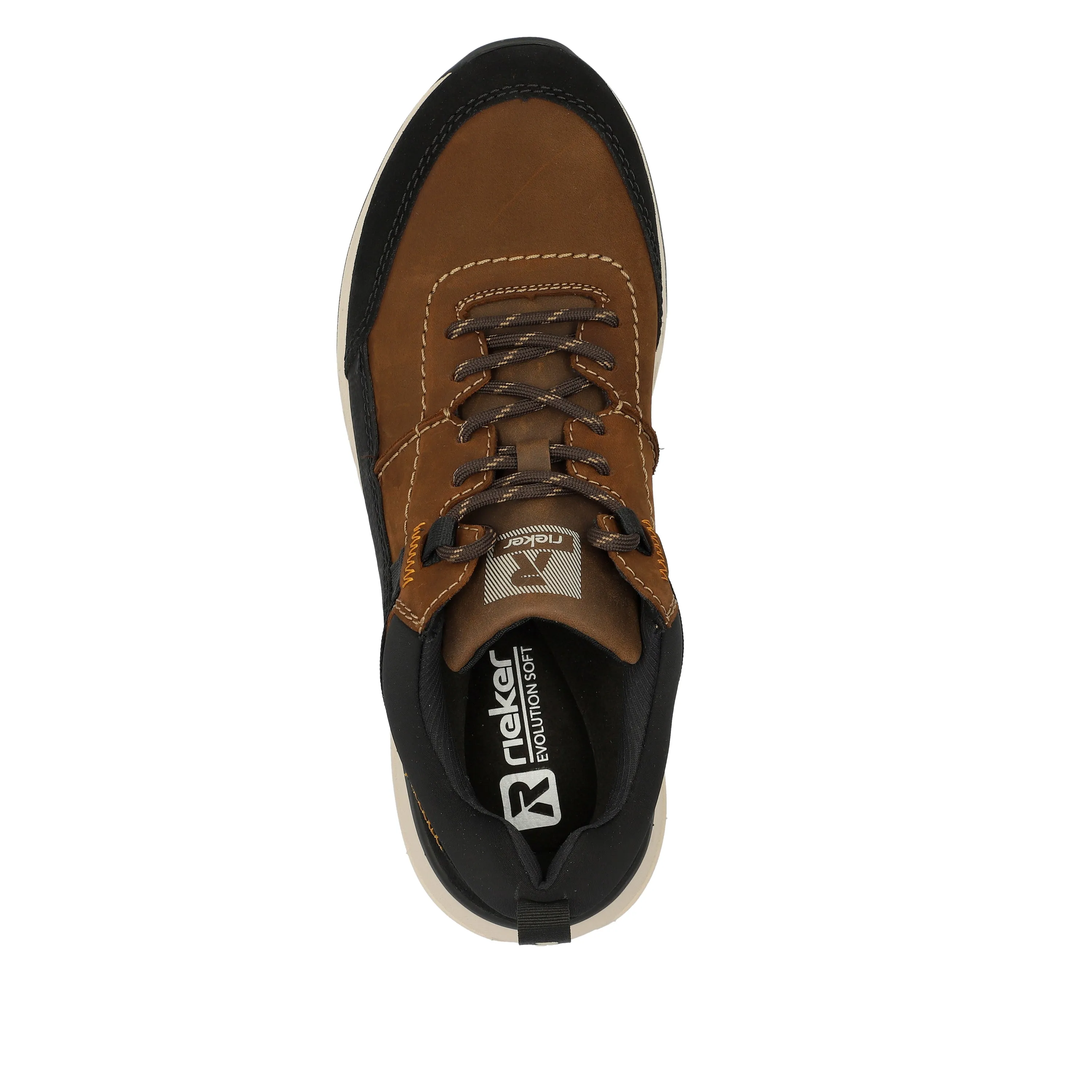 Rieker Mens Comfort Width Leather Trainers | Brown sold by The Foot Factory product image thumbnail 5