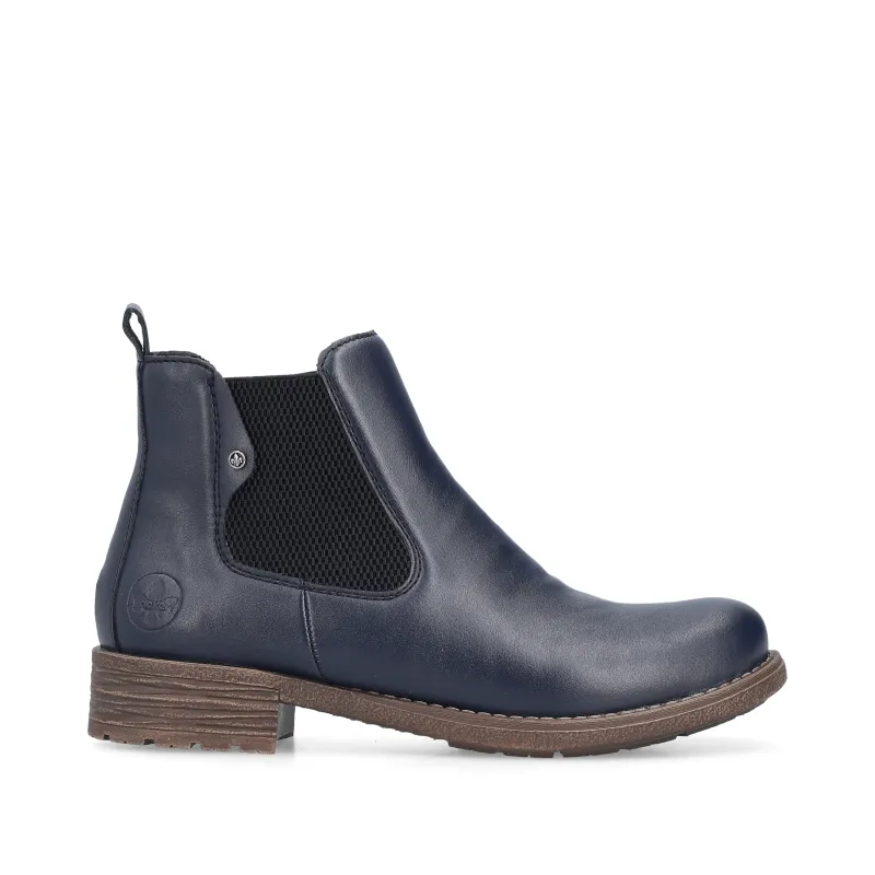 Rieker Womens Chelsea Ankle Boots | Blue sold by The Foot Factory