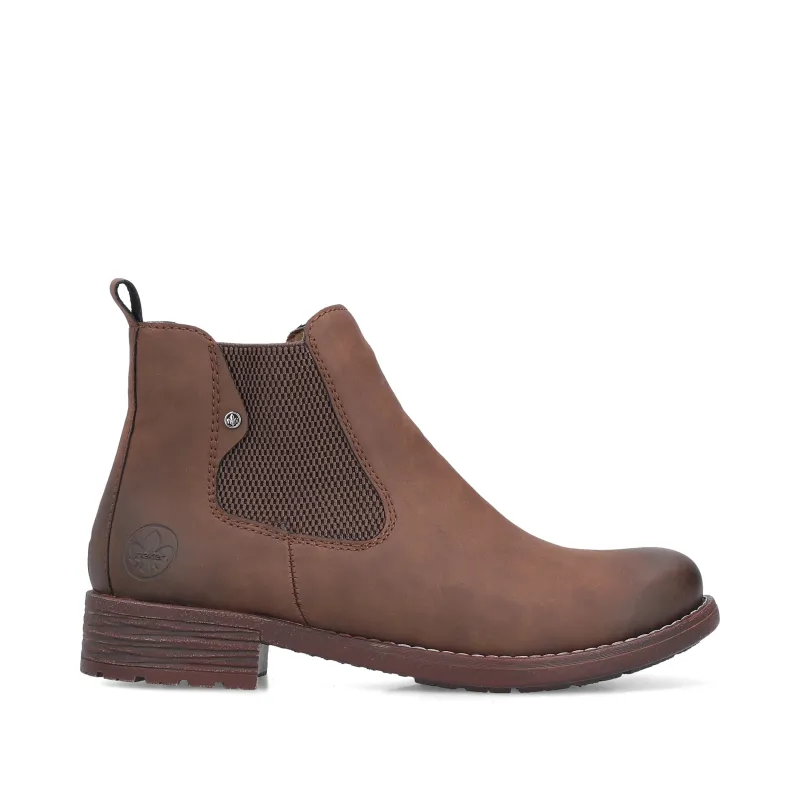 Rieker Womens Chelsea Ankle Boots | Brown sold by The Foot Factory