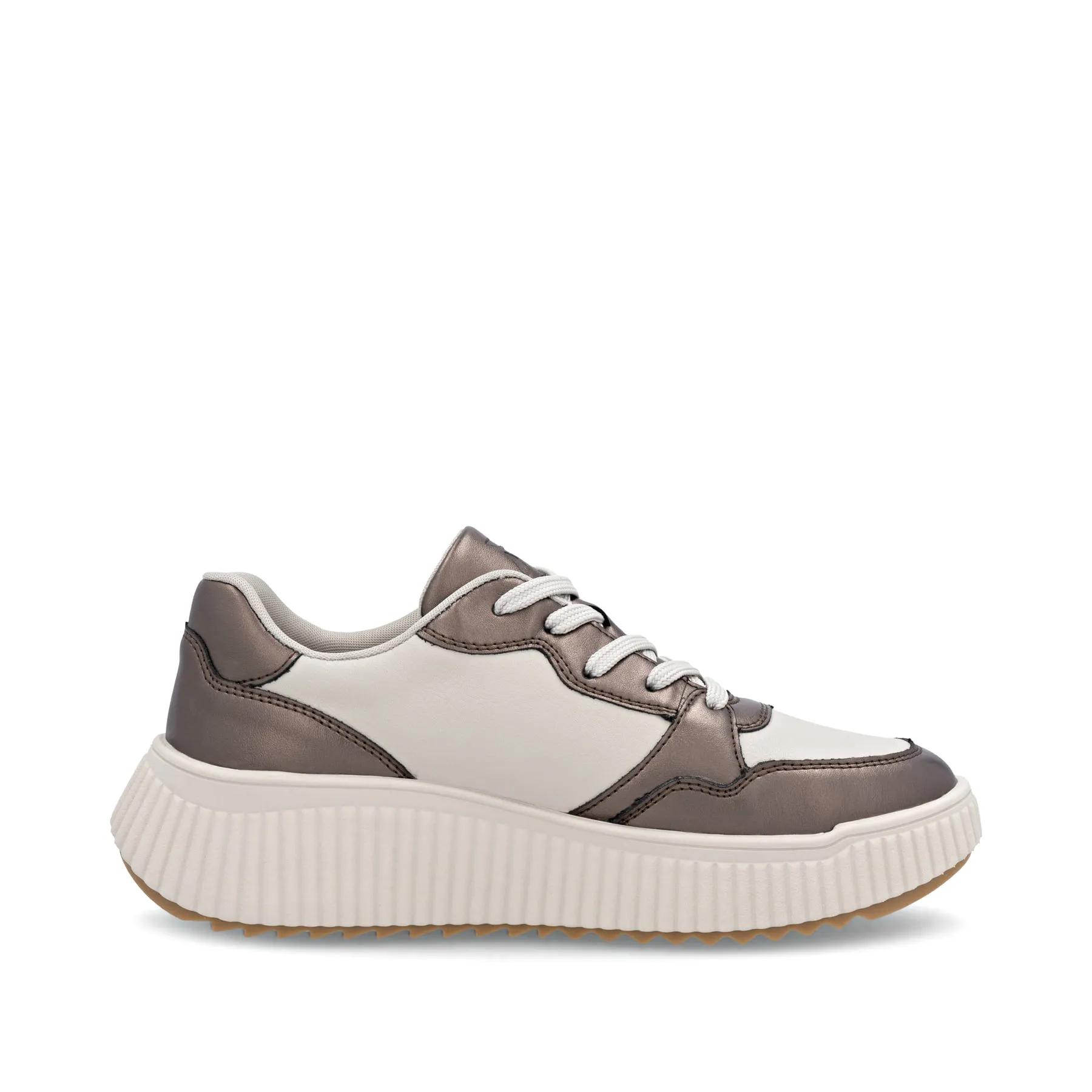 Rieker Womens Fashion Leather Trainers | Beige sold by The Foot Factory product image thumbnail 3