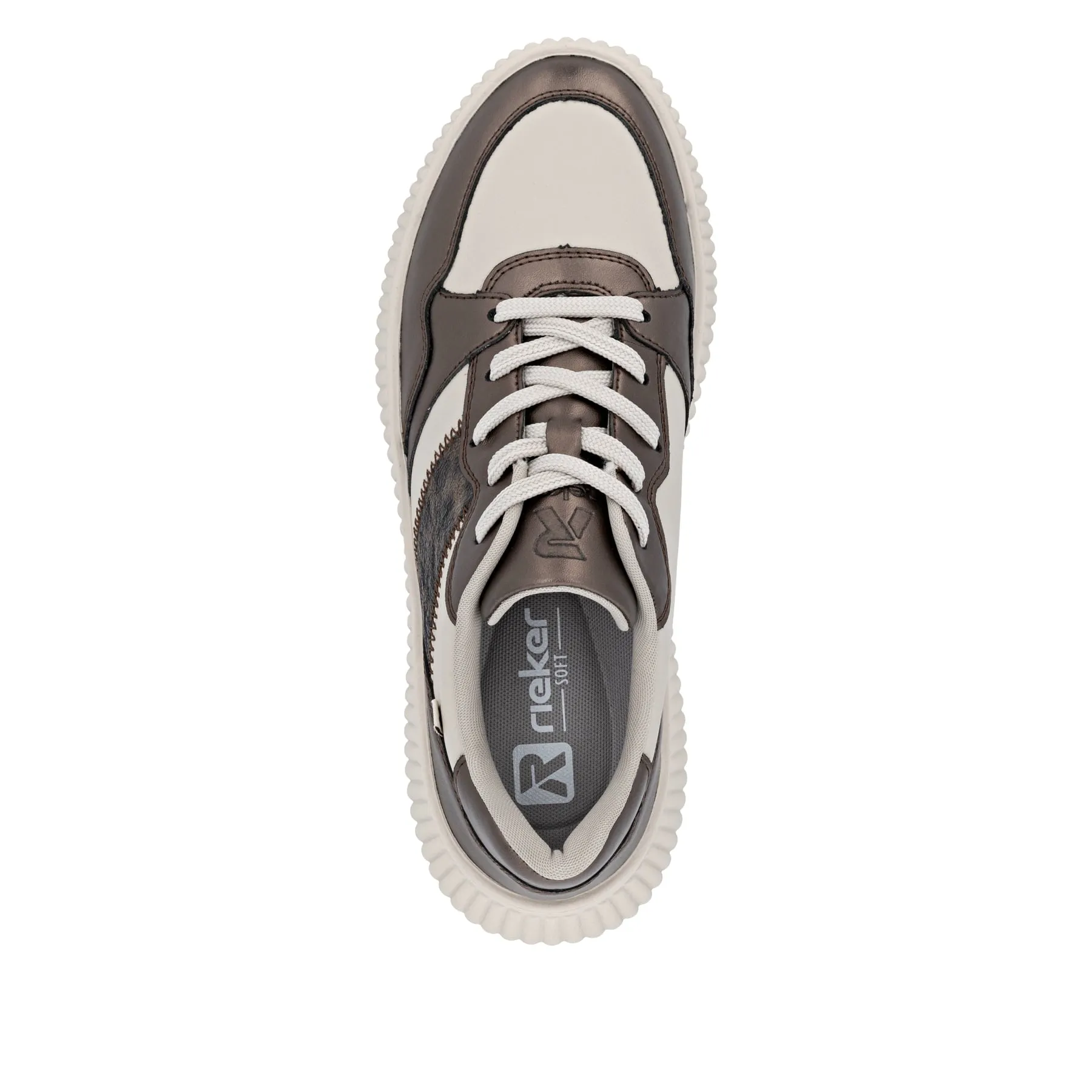 Rieker Womens Fashion Leather Trainers | Beige sold by The Foot Factory product image thumbnail 5