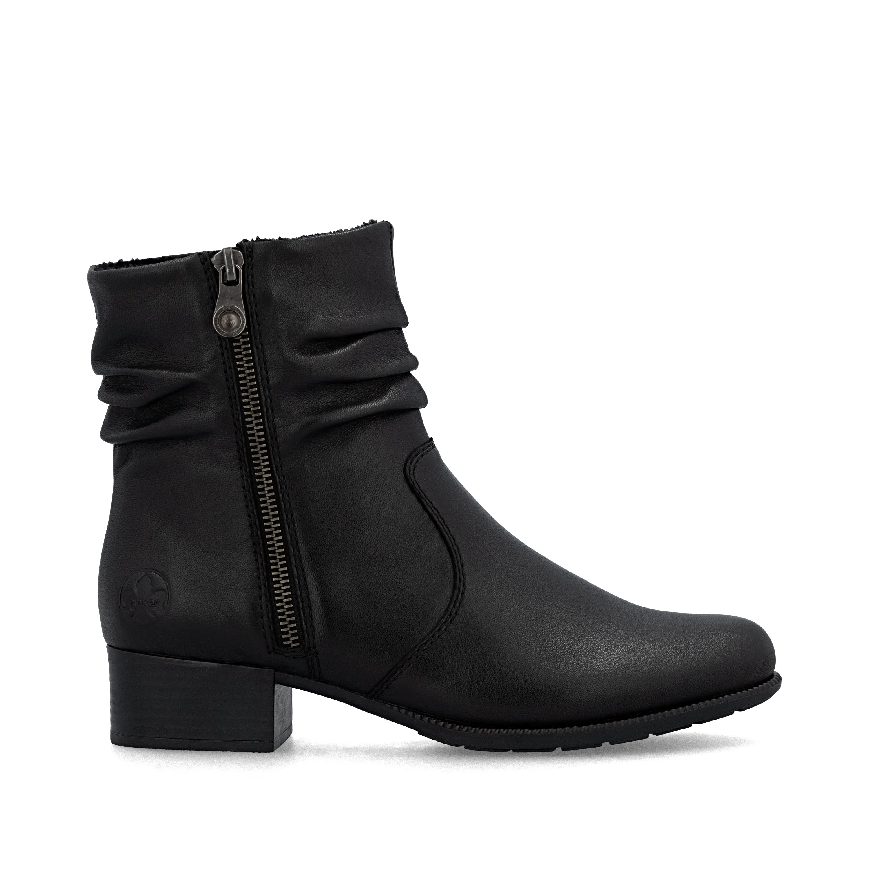 Rieker Womens Leather Fashion Ankle Boots | Black sold by The Foot Factory