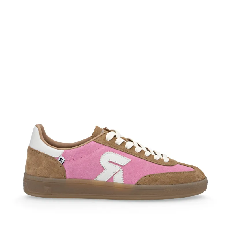 Rieker Womens Fashion Leather Trainers | Pink sold by The Foot Factory
