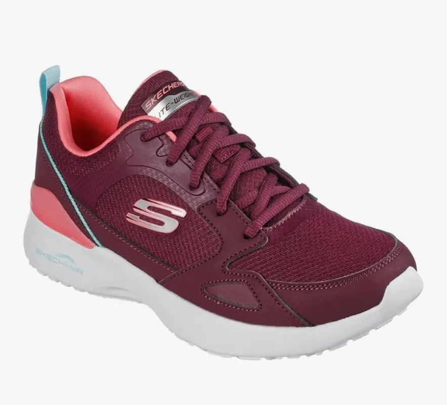 Skechers Womens Skech-Air Dynamight Carefree Way Trainers - Burgundy / Pink sold by The Foot Factory